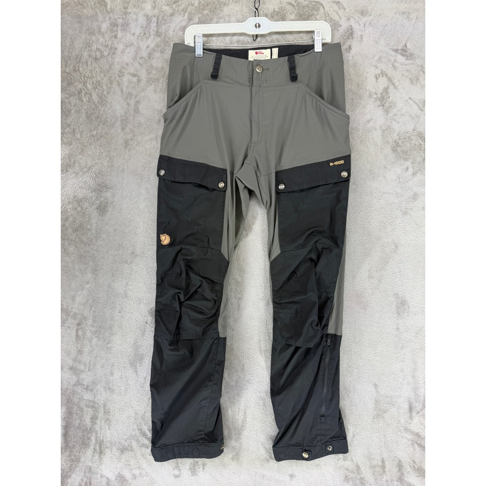 Fjallraven Keb Trousers Mens 32 Regular Green Black G-1000 Trekking Pants 87176